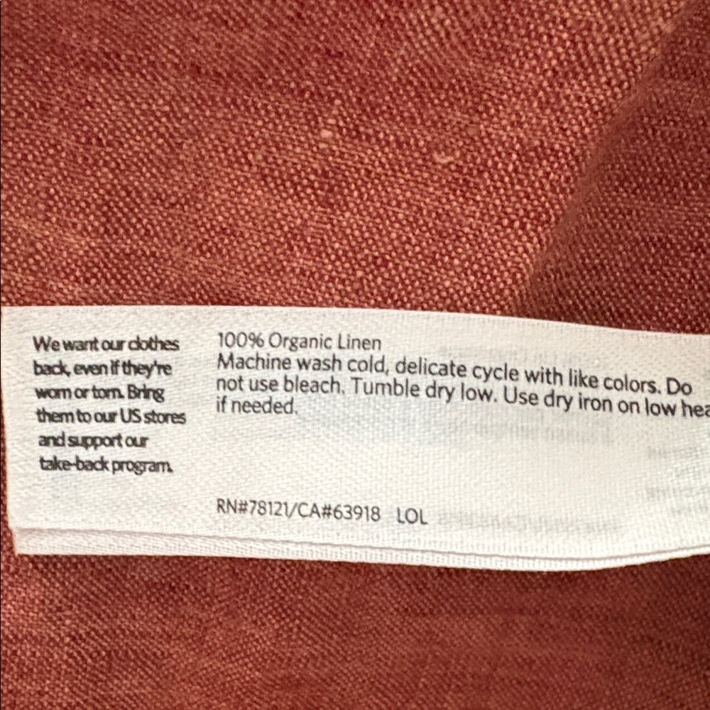 Terracotta Linen Dress Duster Eileen Fisher - Picture 10 of 10